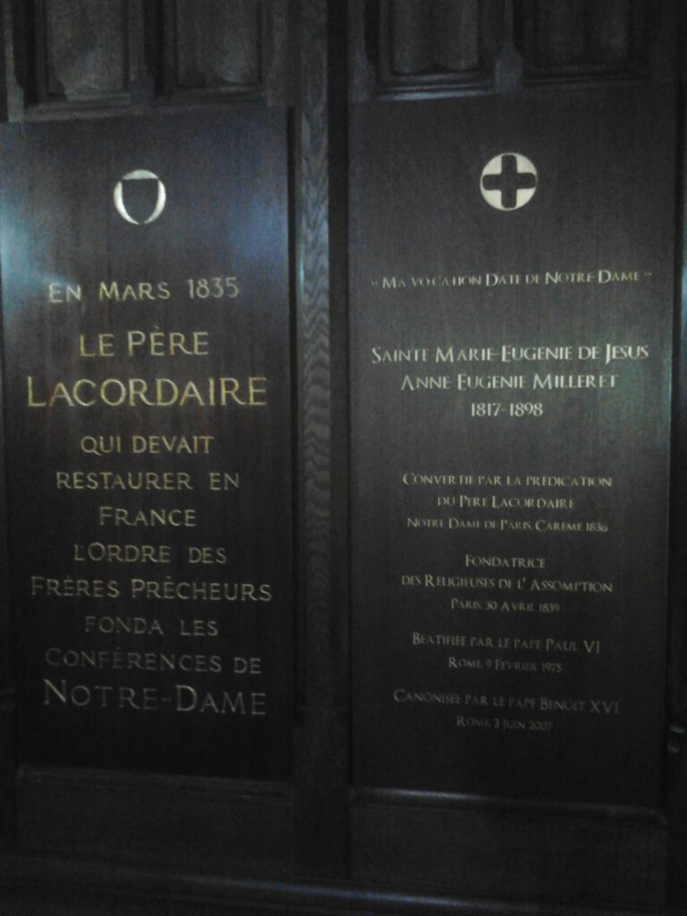 Les religieuses de l’Assomption partagent avec vous cette grande joie de voir Marie Eugénie habiter Notre Dame.